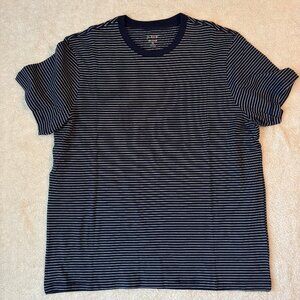 J. Crew Cotton T-shirt in stripe - Navy Ivory Stripe - Size XL